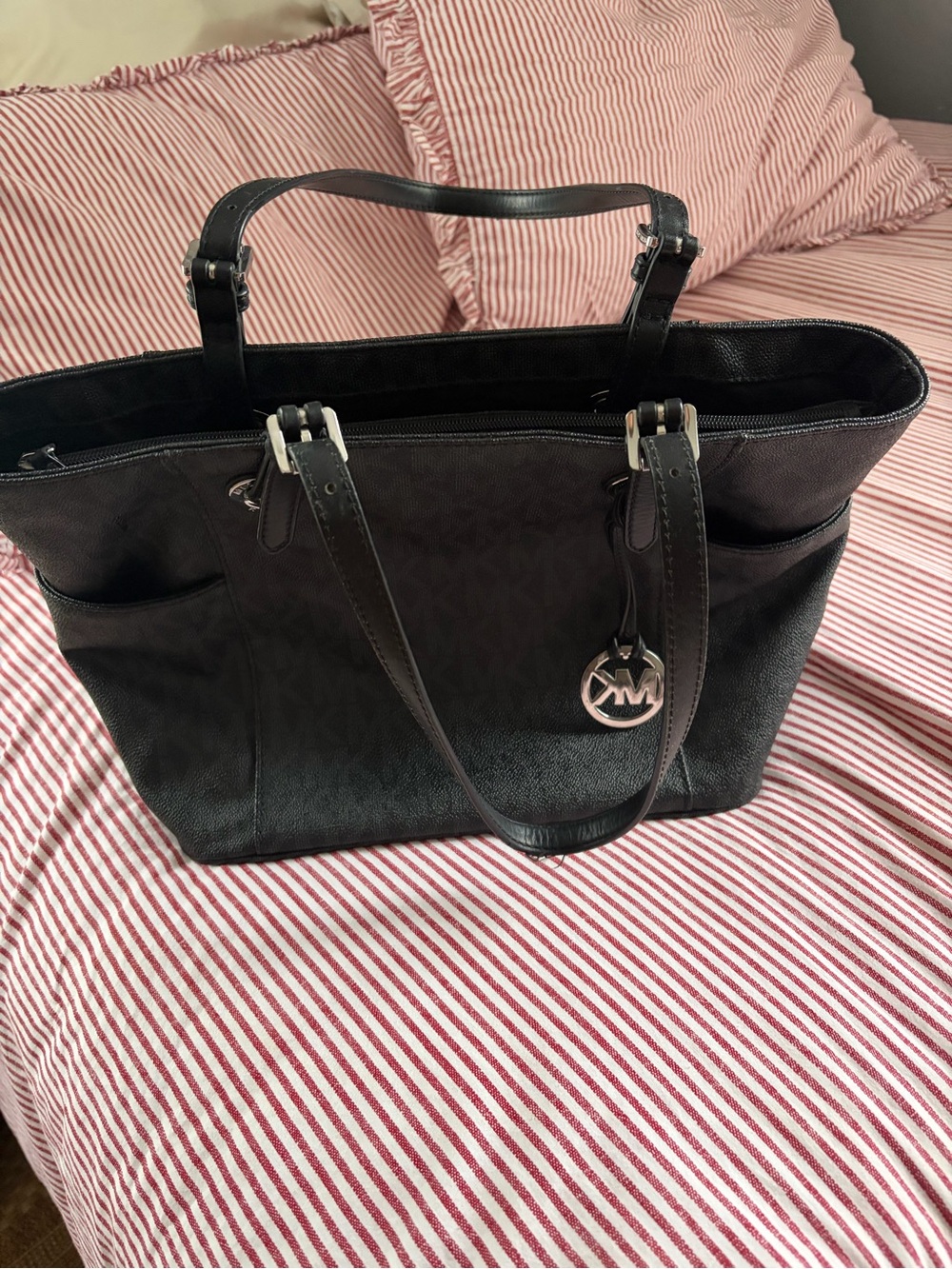 Michael Kors Black MK Logo Tote